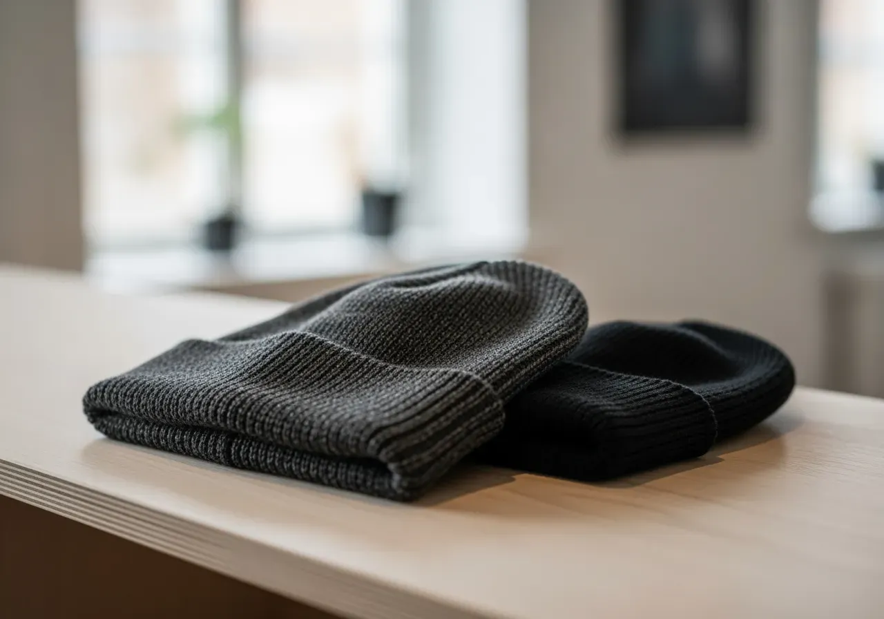 Mörka beanies i antracit och charcoal