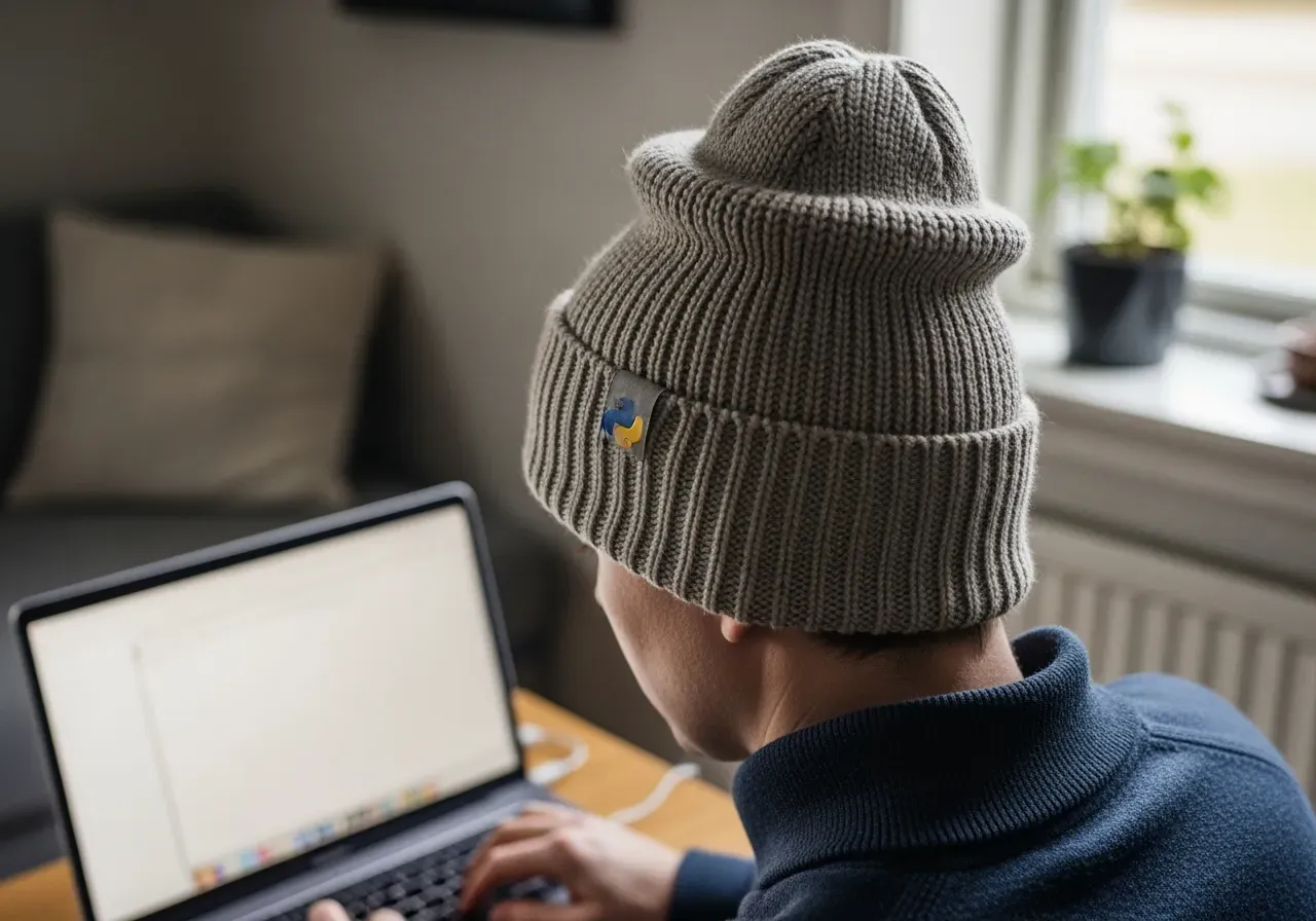 Kodar python i Dubbelstickad beanie