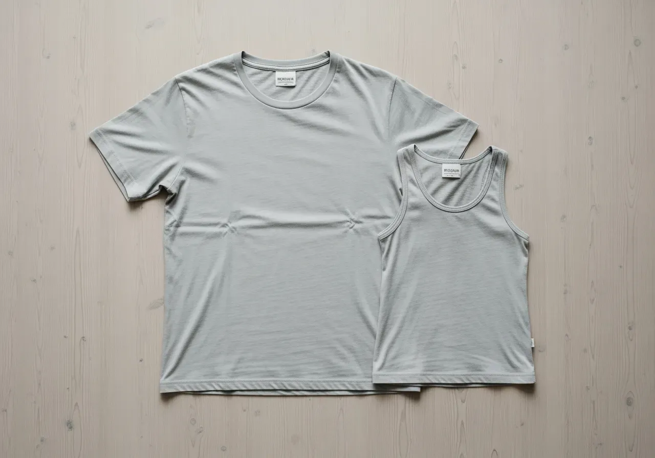 Storleksjämförelse t‑tröja och linne